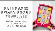 DIY easy 3d paper craft project - cute kawaii smart phone paper toy - FREE handmade templates