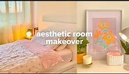 bedroom makeover 🌼⛅ cozy pinterest aesthetic, painting my own art, ikea unboxing & organisation