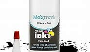 MaxMark Premium Refill Ink for self Inking Stamps and Stamp Pads, Black Color - 4 oz.