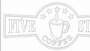 Vectric V10 Tutorials | Vector Drawing | Five Star Coffee Sign