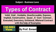 Types of Contract | Types of Contract CA Foundation | Types of Contract in Indian Contract Act 1872