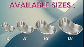 Bosky Stainless Steel Medium Kidney Tray 8" inch Basin Finest Emesis Bowl SS 304 Round Edges Surgical Utility 500 cc