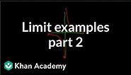 Limit examples (part 2) | Limits | Differential Calculus | Khan Academy