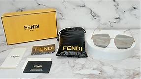 Fendi FE40016U 30C Sunglasses Women's Shiny Gold/Grey/Silver Mirror 60-14-140