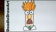 Drawing: How To Draw Beaker from the Muppets - Most Wanted - Step by Step