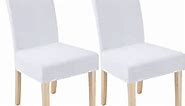 smiry Velvet Stretch Dining Room Chair Covers Soft Removable Dining Chair Slipcovers Set of 2, White 1