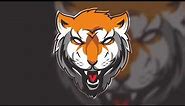 lion head logo design - speed vector art