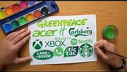 TOP 10 green logos - Acer, Starbucks, XBOX, Whatsapp, Spotify, Landrover, Carlsberg ... etc.