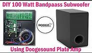 Bandpass subwoofer using Doogesound 100 watt plate Amplifier, भयंकर बेस , ultra low frequency