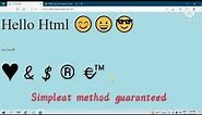 How to insert an emoji or symbol in HTML? Without learning emoji's codes|Easiest method guaranteed
