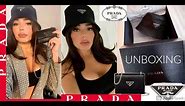 PRADA UNBOXING! Prada Card Holder On Chain & Prada Bucket Hat Review