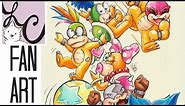 The Koopalings / Koopa Kids from Super Mario World -Nintendo Fan Art (Copic Marker Coloring)