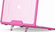 Timecity for MacBook Air 13.6 inch Case 2022 2023 Release A2681 M2 Chip: Anti-Slip Heavy Duty Protection Kickstand Strong Protection Scratch-Proof Shockproof Dropproof Stand - Pink