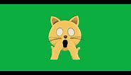Surprised Cat Emoji - Green Screen Video For Video Editing - Animated GIF
