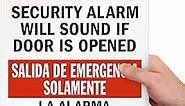 SmartSign "Emergency Exit Only - Security Alarm Will Sound If Door Is Opened" Bilingual Sign | 10" x 14" Plastic