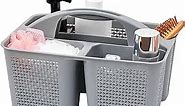 Plastic Portable Shower Caddy Basket Bucket, Cleaning Shower Basket with Handle Compartments Storage Basket Organizer for Bathroom Kitchen College Dorm Sink, Grey