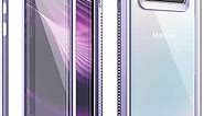 Dexnor Galaxy S10+ Plus Case with Built-in Screen Protector Clear Rugged Full Body Protective Shockproof Hard Defender Dual Layer Heavy Duty Bumper Cover Case for Samsung Galaxy S10 Plus - Purple