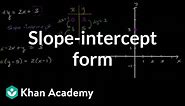 Slope-intercept form | Algebra I | Khan Academy