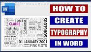 How to create Typography in Word | Typography Gift | Microsoft Word Tutorials