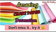 Chart Paper Decoration Making Ideas / Chart Paper Decoration / Border & Frame Design on Paper