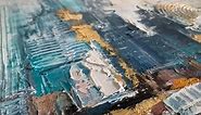 Ardemy Blue Cityscape Abstract Canvas Wall Art City Skyline New York Painting