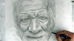How to Draw Realistic Portraits with Pencil Step by Step | Old Man (narrated)