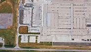 Modern Factory Exterior. Aerial footage of a large industrial complex.