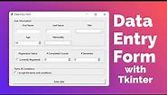 Tkinter Data Entry Form tutorial for beginners - Python GUI project [responsive layout]