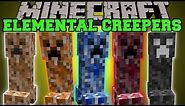 Minecraft: ELEMENTAL CREEPERS (EPIC CREEPER MOBS WITH COOL ABILITES!) Mod Showcase