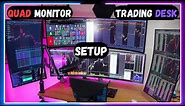 Quad Curved Monitor Trading Desk Setup -2024