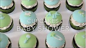 Baby shower cupcakes with topper