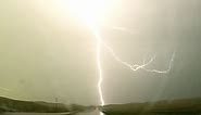 Car Cam Captures Moment Lightning Strikes Ground Near North Dakota-Montana Border