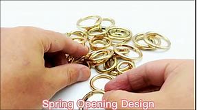 Maydahui 40PCS Spring O Ring Zinc Alloy Spring Clip 4 Size (0.8,0.98,1.1,1.3inch) Gold Round Carabiner Snap Hook Key Ring Circle Trigger Rings Multi-Purpose for Handbag Purse Dog Leashes