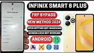 Infinix Smart 8 Plus (x6526) frp Bypass New Security 2024 Open Setting Not Warkking Without PC