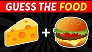 Guess the Food by only 2 Emojis! 🧀🍔| Food and Drink by Emoji Quiz