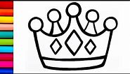 Crown Drawing, Colouring and Painting for kid's, Toddlers | How to Draw a Crown 👑