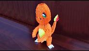How to make a paper pokemon Charmander. 3D origami tutorial (instruction)
