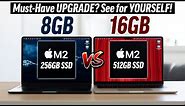 M2 MacBook Air 8GB vs 16GB RAM - How BAD is base model?