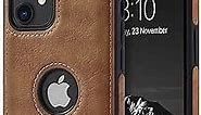 Vegan Leather Phone Case for iPhone 11 Luxury Elegant Vintage Slim Phone Cover 6.1 inch (Brown)