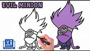 How To Draw Purple Evil Minion From Despicable Me | Step By Step Drawing Tutorial