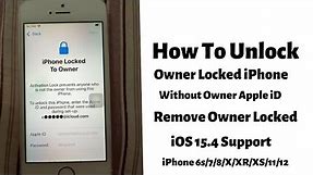 Remove Owner Locked From Every iPhone Without Owner Or Apple iD✔ Fast Unlock iCloud Activation Lock