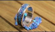 How to make a silver and opal inlay ring using UV resin