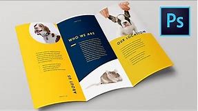 How to place trifold brochure Mockup