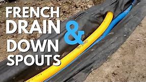 How to Run Underground Buried Gutter Downspout into a French Drain System