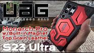 UAG Monarch Pro Crimson w/Built-in Magnet & Top Grain Leather | Samsung Galaxy S23 Ultra