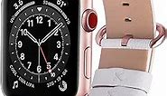 Fullmosa Leather Band Compatible with Apple Watch 41mm 45mm 40mm 44mm 38mm 42mm Women Band Strap for iWatch Ultra 2/Ultra/9/8/7/6/5/4/3/2/1/SE2/SE, 41mm 40mm 38mm Off-White