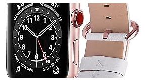 Fullmosa Leather Bands Compatible with Apple Watch 41mm 40mm 38mm 42mm 45mm 44mm 49mm Women Band Strap for iWatch Ultra 2/Ultra/9/8/7/6/5/4/3/2/1/SE2/SE, 41mm 40mm 38mm Off-White