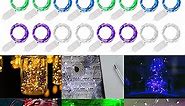 WATERGLIDE 24 Pack Fairy Lights Battery Operated (Included), 6.5ft 20 LED Mini String Lights, Waterproof Silver Wire Firefly Starry Lights for DIY Wedding Christmas Party Mason Jars Decor, Multicolor