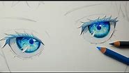How to Draw and color anime eyes for beginners! | Gojo Eyes