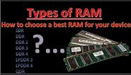 Different Types of RAM? Explain - Comparison - Tricks to choose the best RAM for your device